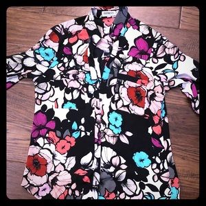 Express Floral Portofino Blouse
